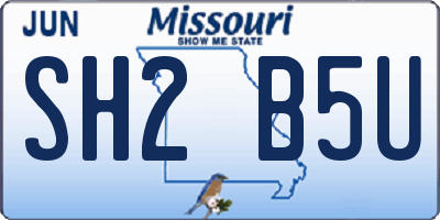 MO license plate SH2B5U