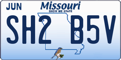 MO license plate SH2B5V