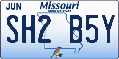 MO license plate SH2B5Y