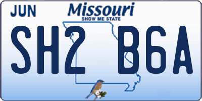 MO license plate SH2B6A