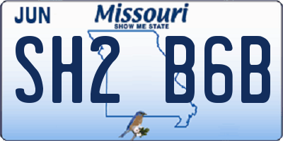 MO license plate SH2B6B