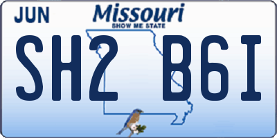 MO license plate SH2B6I