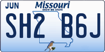 MO license plate SH2B6J