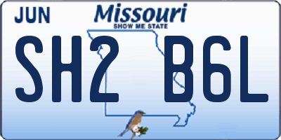 MO license plate SH2B6L