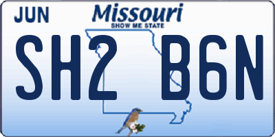MO license plate SH2B6N