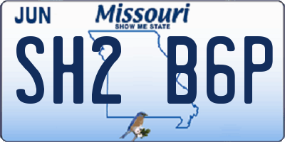 MO license plate SH2B6P