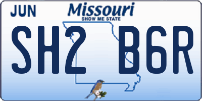 MO license plate SH2B6R