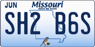 MO license plate SH2B6S