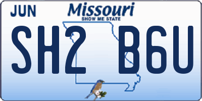 MO license plate SH2B6U