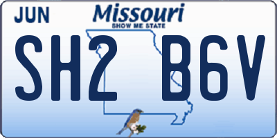 MO license plate SH2B6V