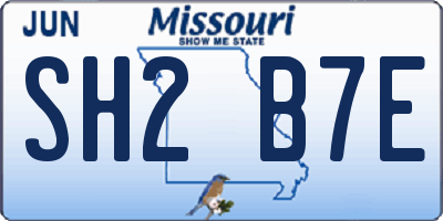 MO license plate SH2B7E