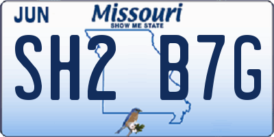 MO license plate SH2B7G