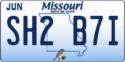 MO license plate SH2B7I