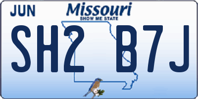 MO license plate SH2B7J