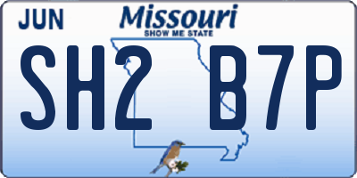 MO license plate SH2B7P