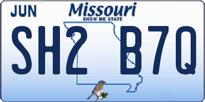 MO license plate SH2B7Q