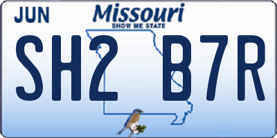 MO license plate SH2B7R