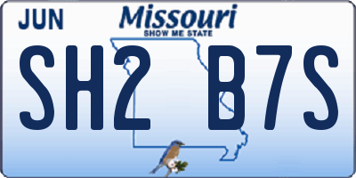 MO license plate SH2B7S