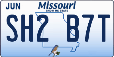 MO license plate SH2B7T
