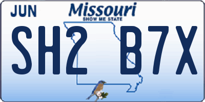 MO license plate SH2B7X