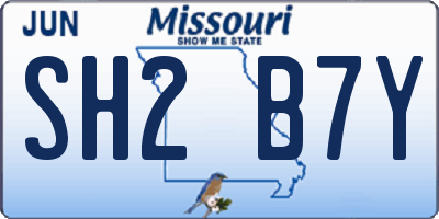 MO license plate SH2B7Y