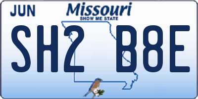 MO license plate SH2B8E