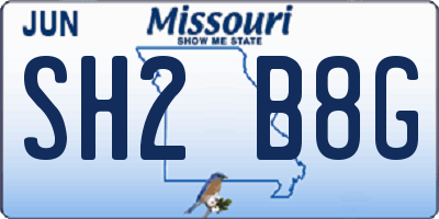 MO license plate SH2B8G