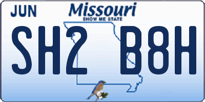 MO license plate SH2B8H