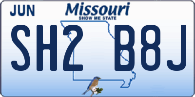 MO license plate SH2B8J