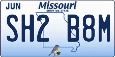 MO license plate SH2B8M