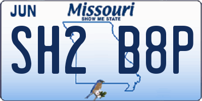 MO license plate SH2B8P