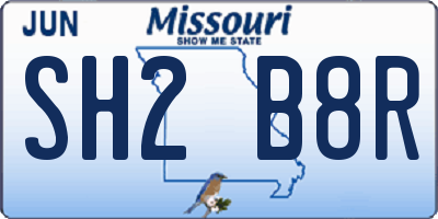 MO license plate SH2B8R