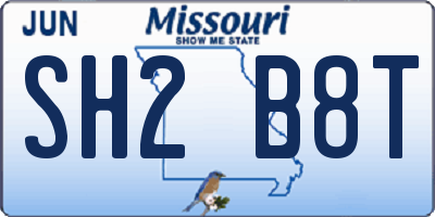 MO license plate SH2B8T