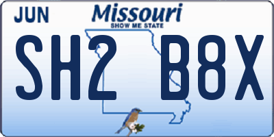MO license plate SH2B8X