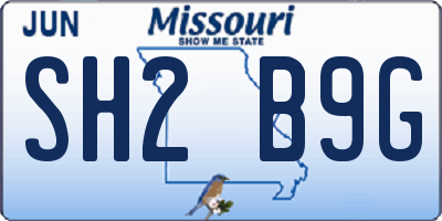 MO license plate SH2B9G
