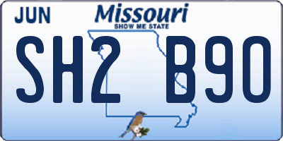 MO license plate SH2B9O