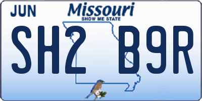 MO license plate SH2B9R