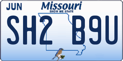 MO license plate SH2B9U