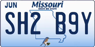MO license plate SH2B9Y