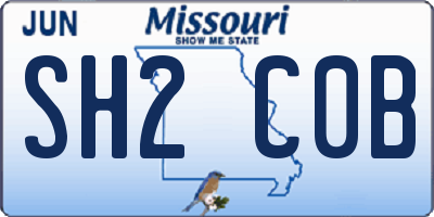 MO license plate SH2C0B
