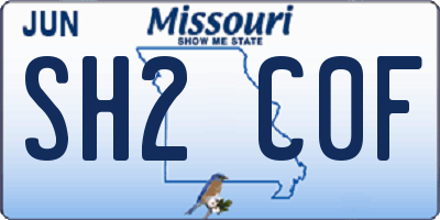 MO license plate SH2C0F