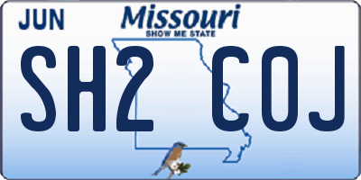 MO license plate SH2C0J