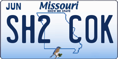 MO license plate SH2C0K