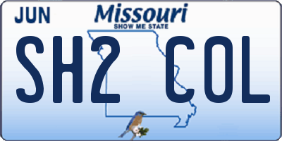 MO license plate SH2C0L