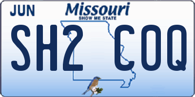 MO license plate SH2C0Q