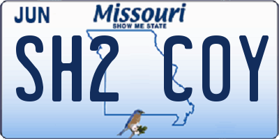 MO license plate SH2C0Y