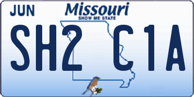 MO license plate SH2C1A