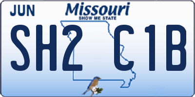 MO license plate SH2C1B