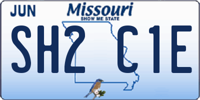 MO license plate SH2C1E