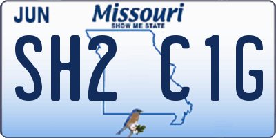 MO license plate SH2C1G